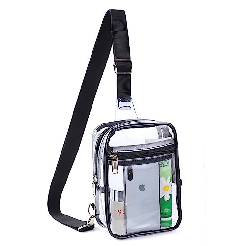 Clear Sling Bag, Clear Bag Stadium Approved for Women & Men,Small Clear Fanny Pack Crossbody Bags Chest Bag for Hiking, Travel, Beach, Sports Events, Concerts | Amazon (US)