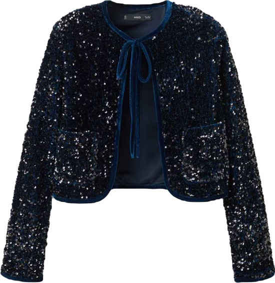 Women's Sequins And Bow Velvet Jacket | Macy's