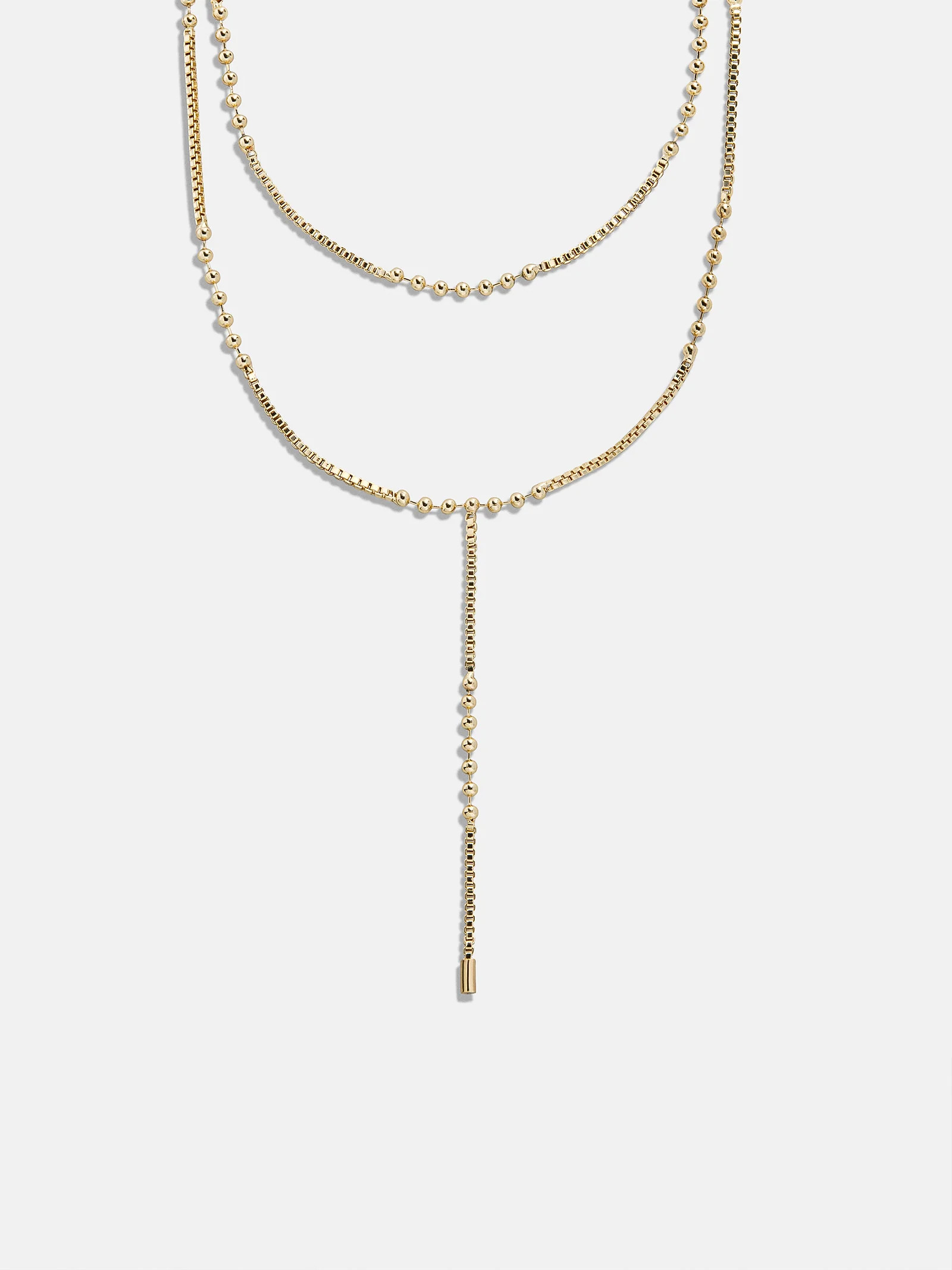 Amaya Lariat Layered Necklace - Gold | BaubleBar