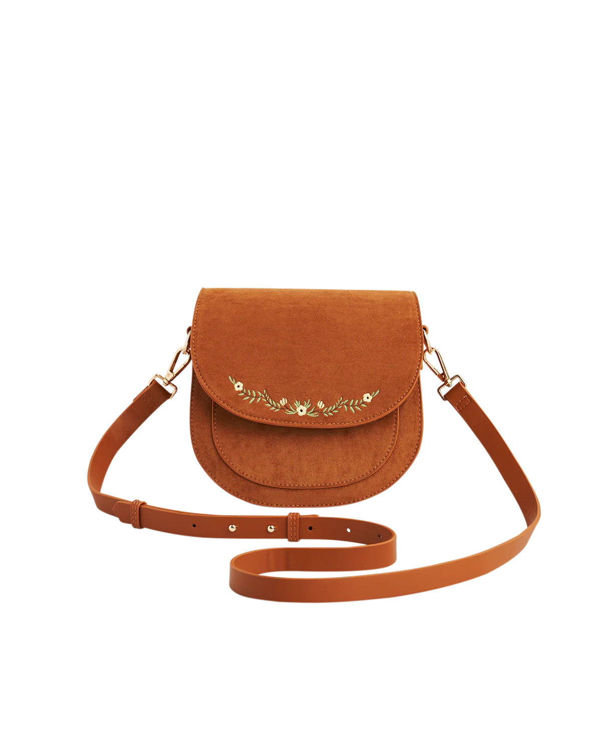 Floral Embroidered Saddle Bag | Fable England