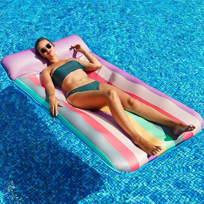 PARENTSWELL Oversized Float 72" x 38", X-Large Fabric-Covered Lounge Chair With Headrest, Inflata... | Amazon (US)