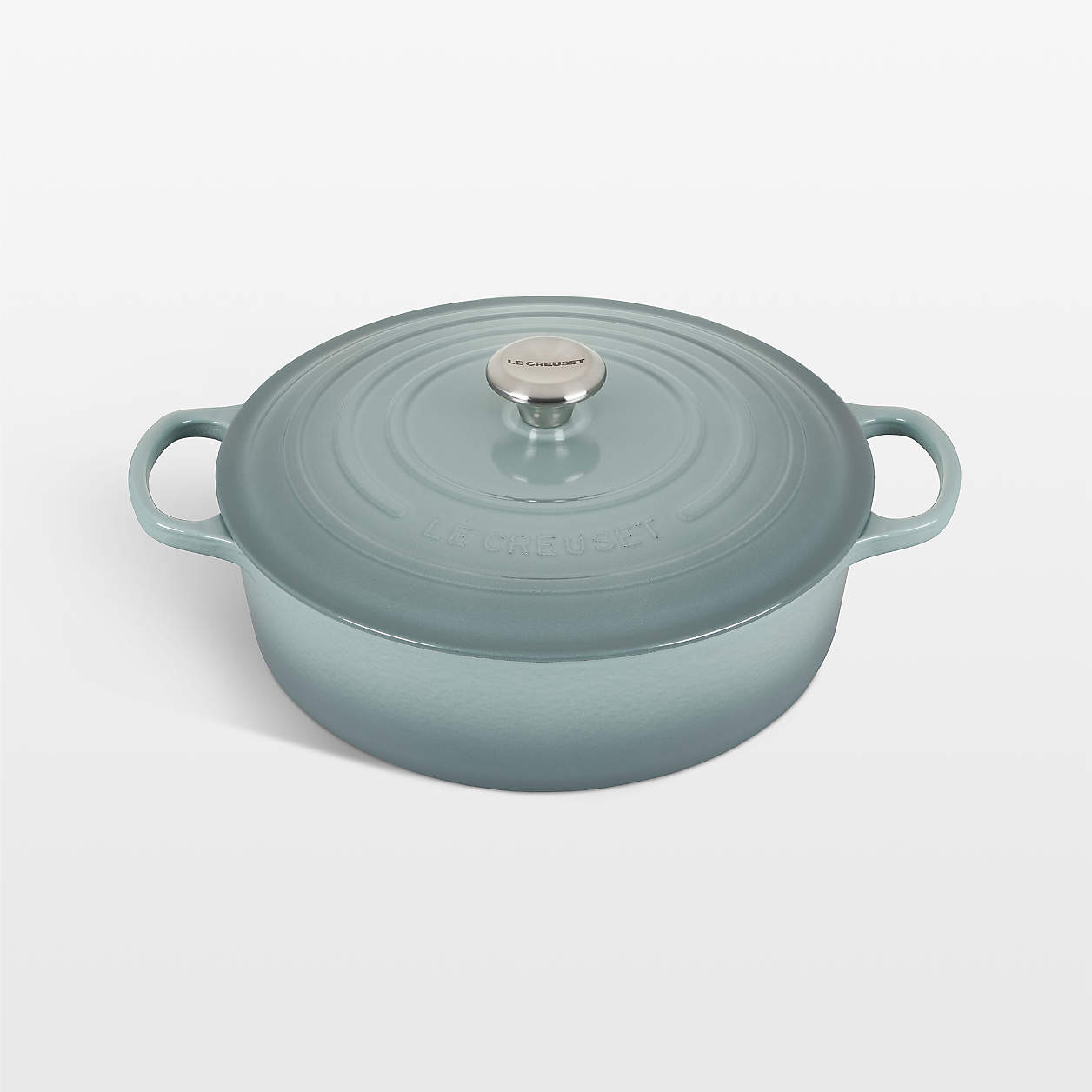 Le Creuset Graphite 6.75-Qt. Round Wide Dutch Oven + Reviews | Crate & Barrel | Crate & Barrel