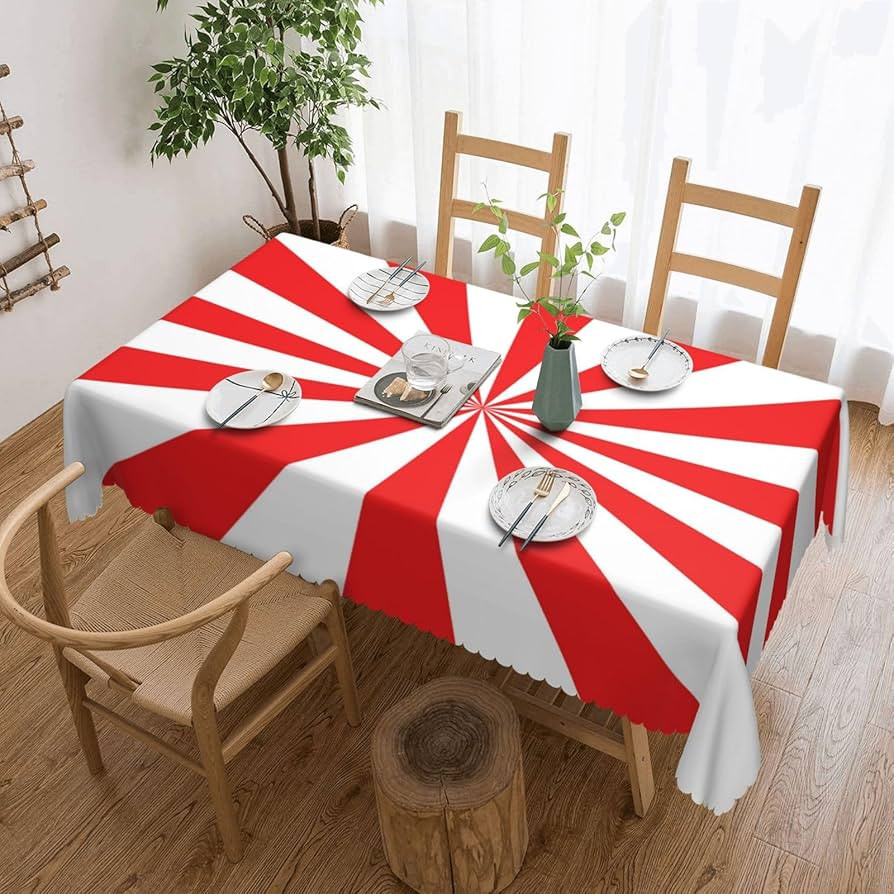 Peppermint Twist Red and White 54 x 72 Inch Rectangle Tablecloths Waterproof Table Cloth Washable... | Amazon (US)