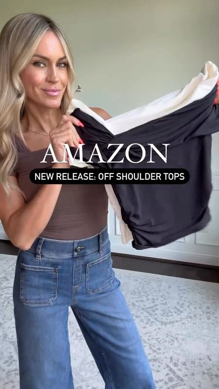 Amazon off shoulder seamless tops - 4 colors available wearing xs

Paired with my favorite wide leg cropped jeans - wearing xs petite length. Use code KATEROSExSPANX for discount and free shipping !
L

#LTKFindsUnder50 #LTKOver40 #LTKStyleTip