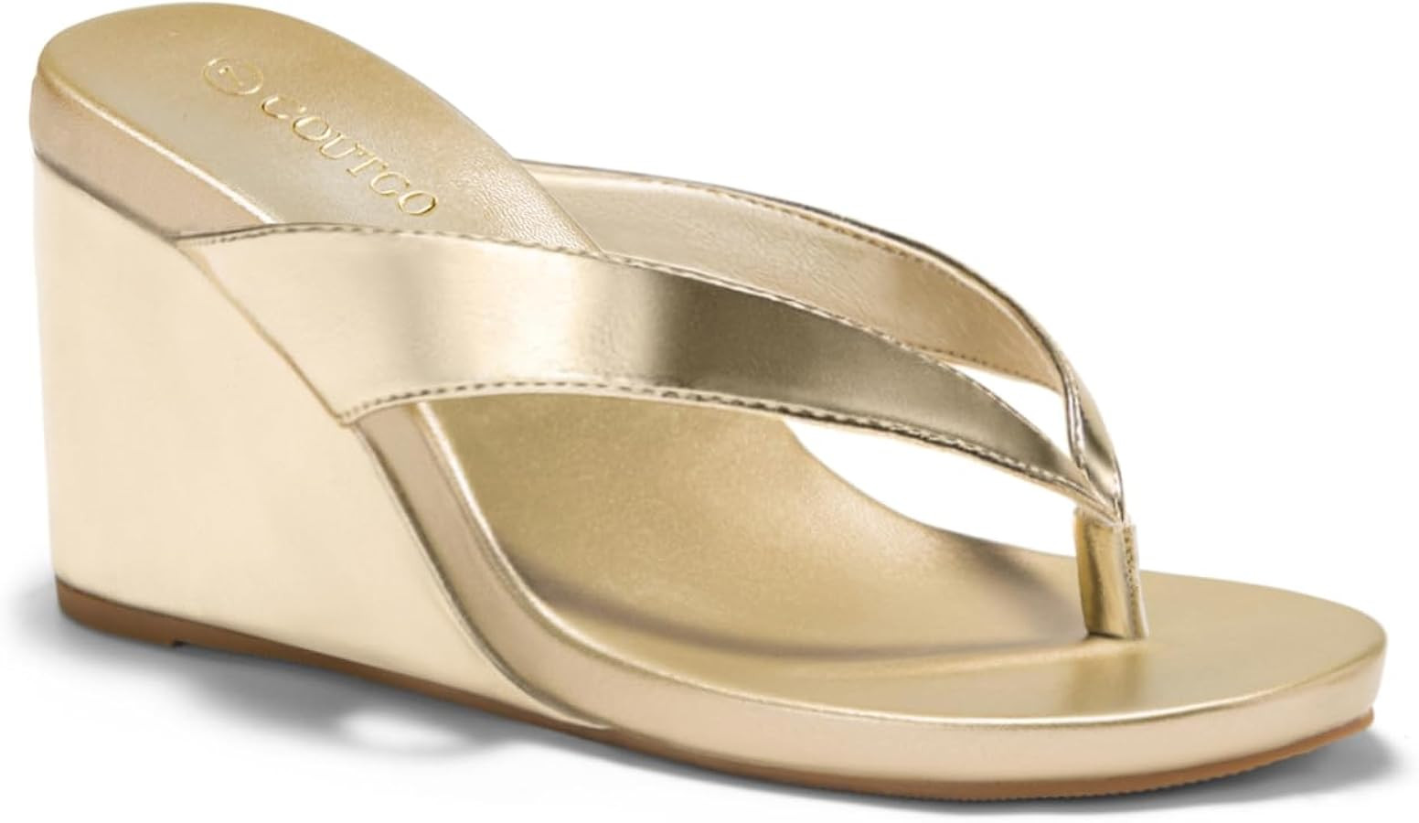 Coutgo Womens Wedge Heels Sandals Platform Flip Flops Slides Slip On Summer Beach Shoes | Amazon (US)