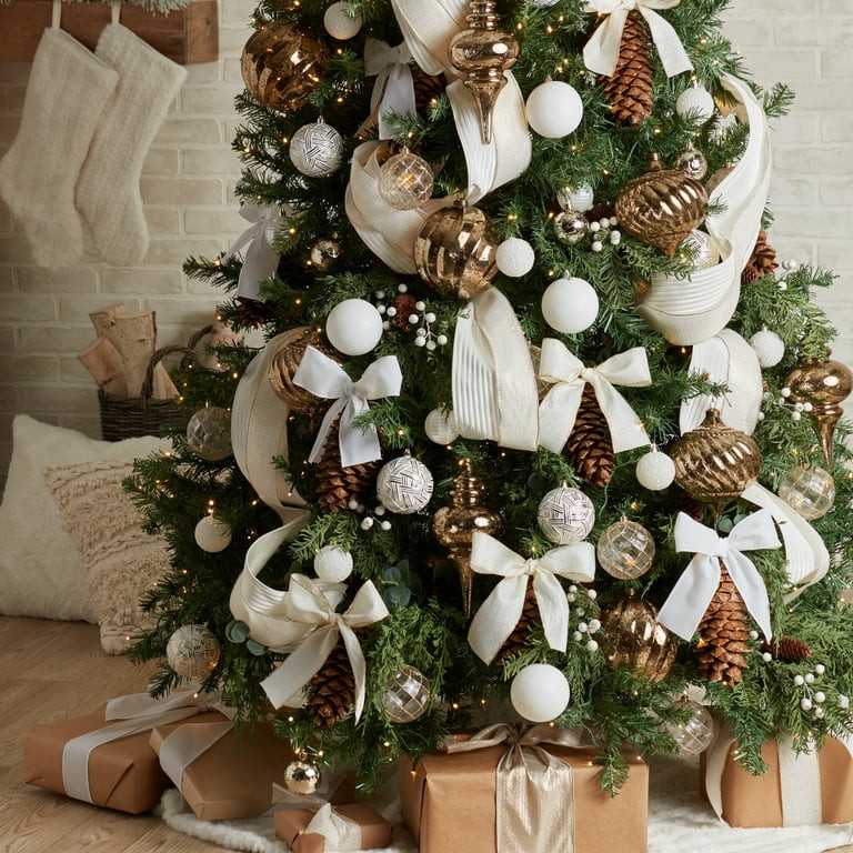 My Texas House Hanging Shatterproof Ornament Set, White and Gold, 62 Count | Walmart (US)