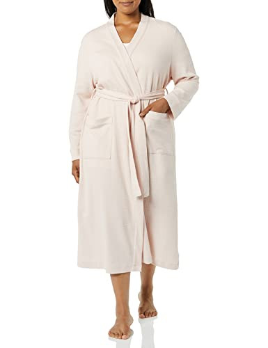 Amazon Essentials Women's Lightweight Waffle Full-Length Bathrobe (Available in Plus Size), Pale Pink, X-Large | Amazon (US)
