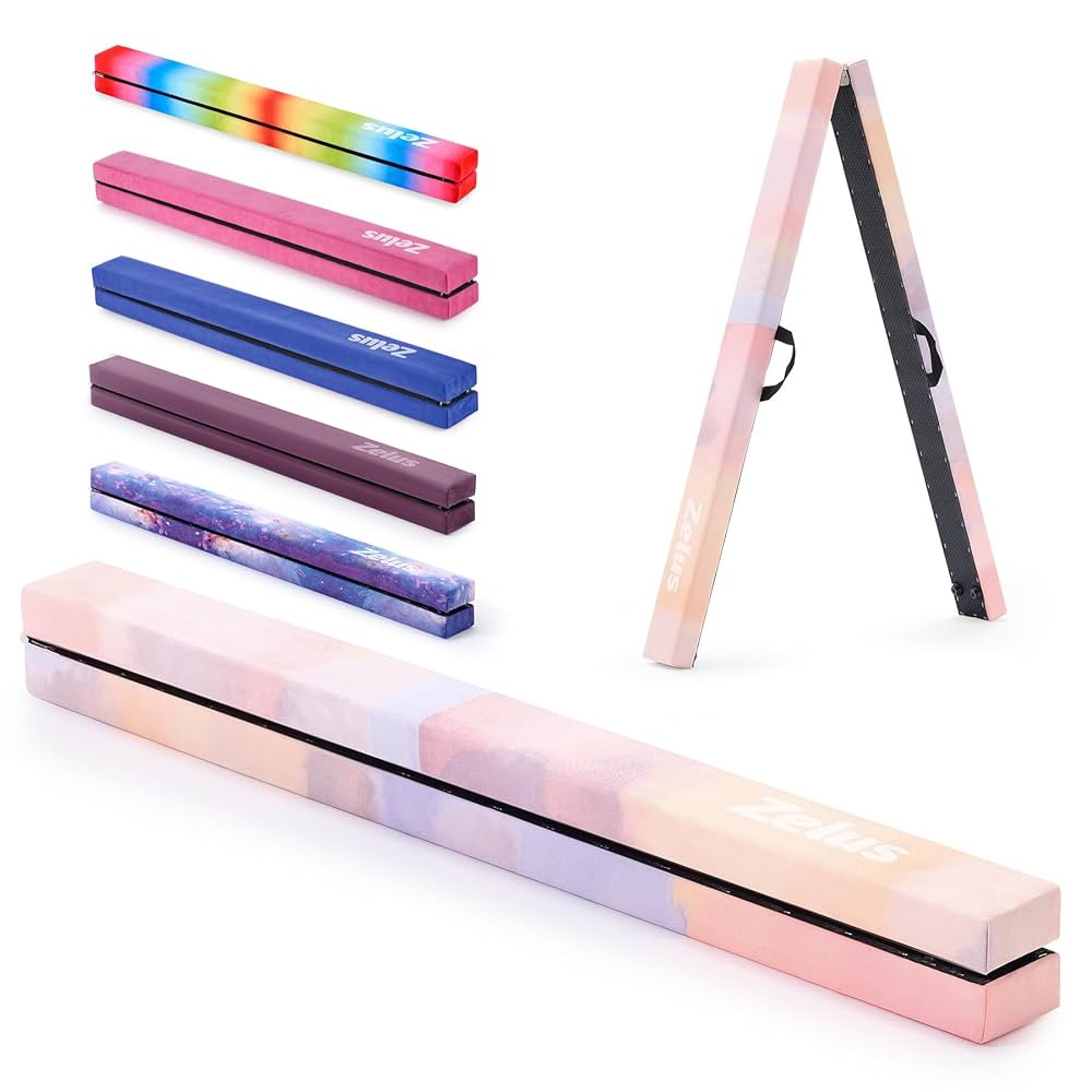 ZELUS 8' Folding Gymnastics Balance Beam, Floor Balance Beam w/Carry Handles Anti-Slip Base for K... | Amazon (US)