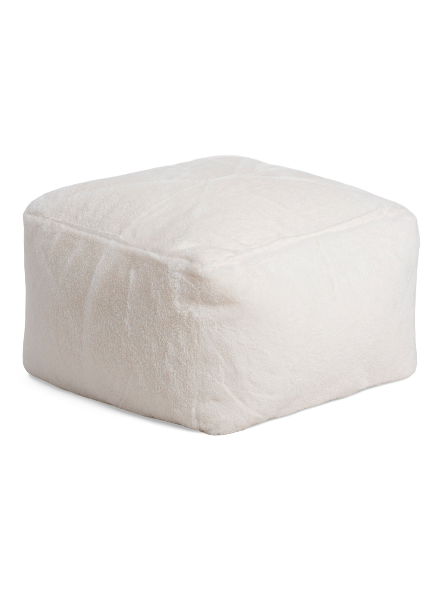 20x20 Ivory Faux Fur Pouf | TJ Maxx