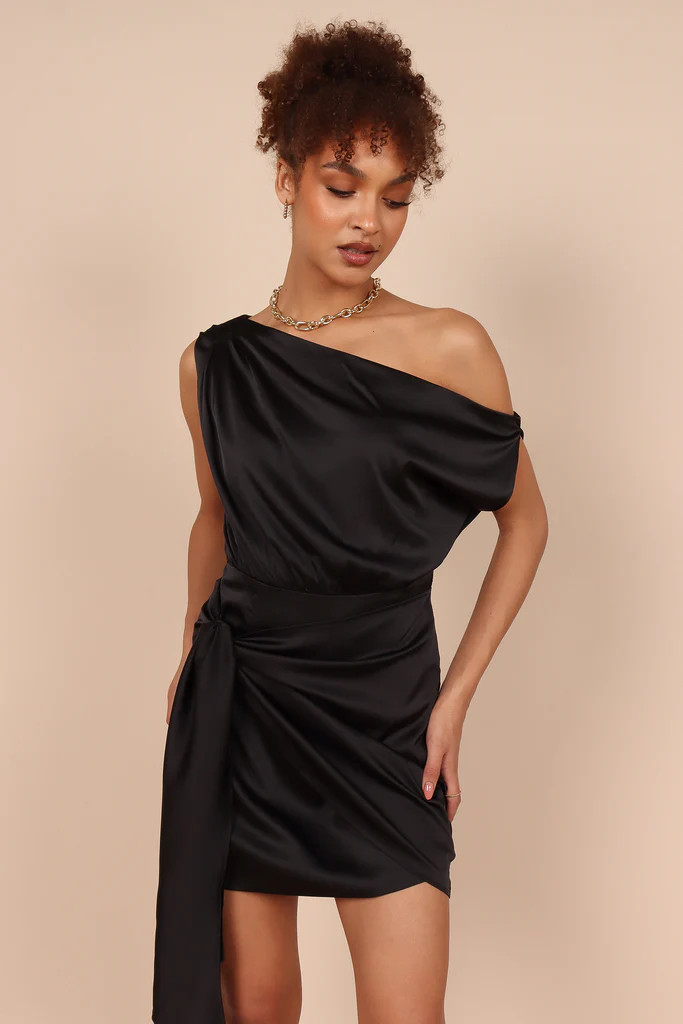 Toria One Shoulder Mini Dress - Black | Petal & Pup (US)