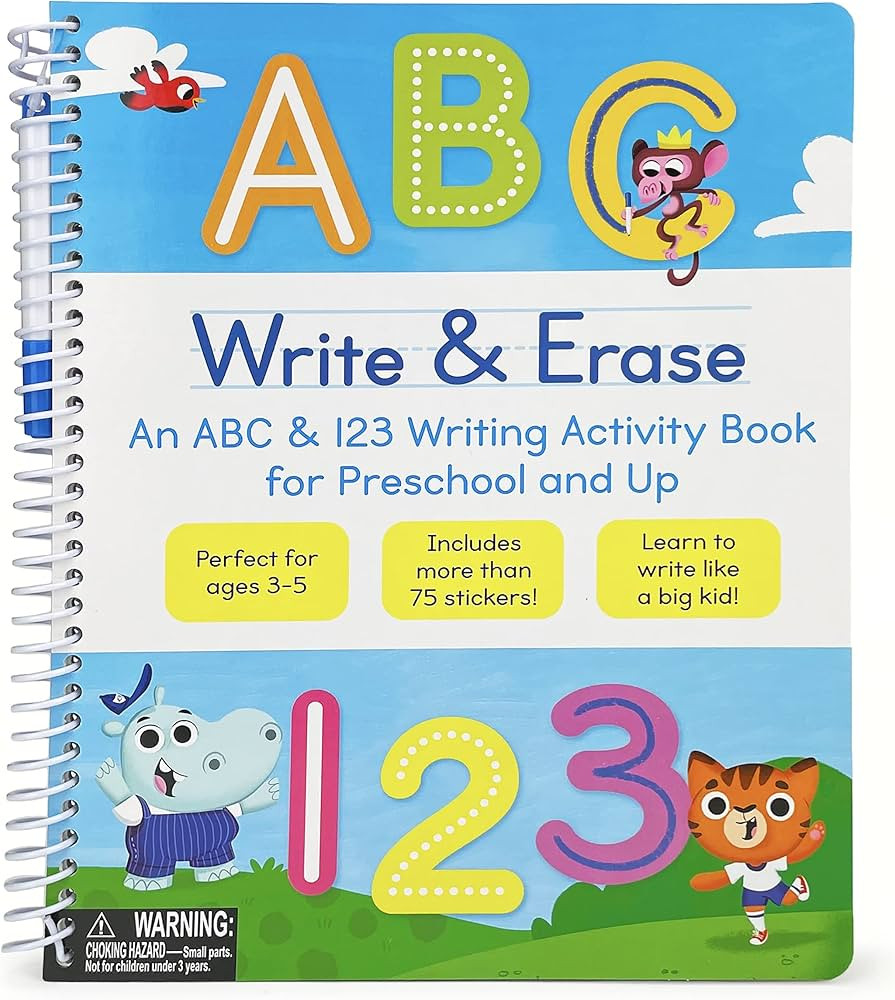 Write & Erase ABC and 123: Wipe Clean Writing & Tracing Workbook Skills for Preschool Kids and Up... | Amazon (US)