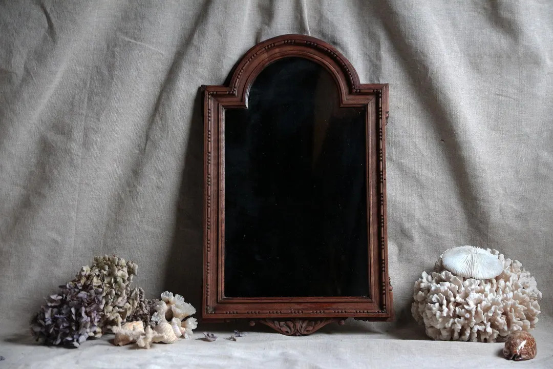 Antique French Ornate Arched Wood Frame Mirror. French Country. Rustic Farmhouse. Small Entryway ... | Etsy (US)
