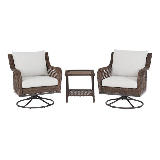 Mainstays Tuscany Ridge Oversized 3-Piece Outdoor Chat Set, Grey - Walmart.com | Walmart (US)