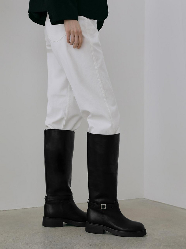 [Exclusive] Leesium Buckle Strap Boots (4cm) | W Concept (US)