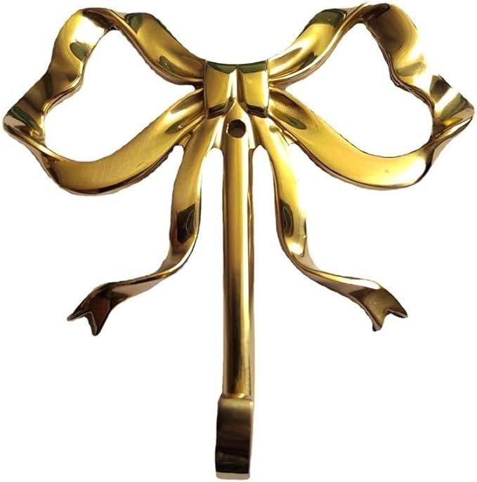 Bow-Knot Hook,Nordic Retro Clothes Hook Gold Coat Hook Bedroom Porch Bathroom Decoration Luxury S... | Amazon (US)