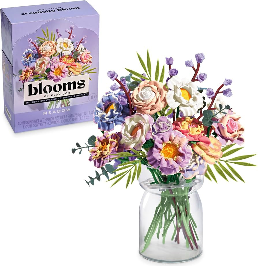 Play-Doh Blooms Meadow Flower Bouquet Making Kit, Floral Crafts for Adults, DIY Relaxing Home D\u... | Amazon (US)