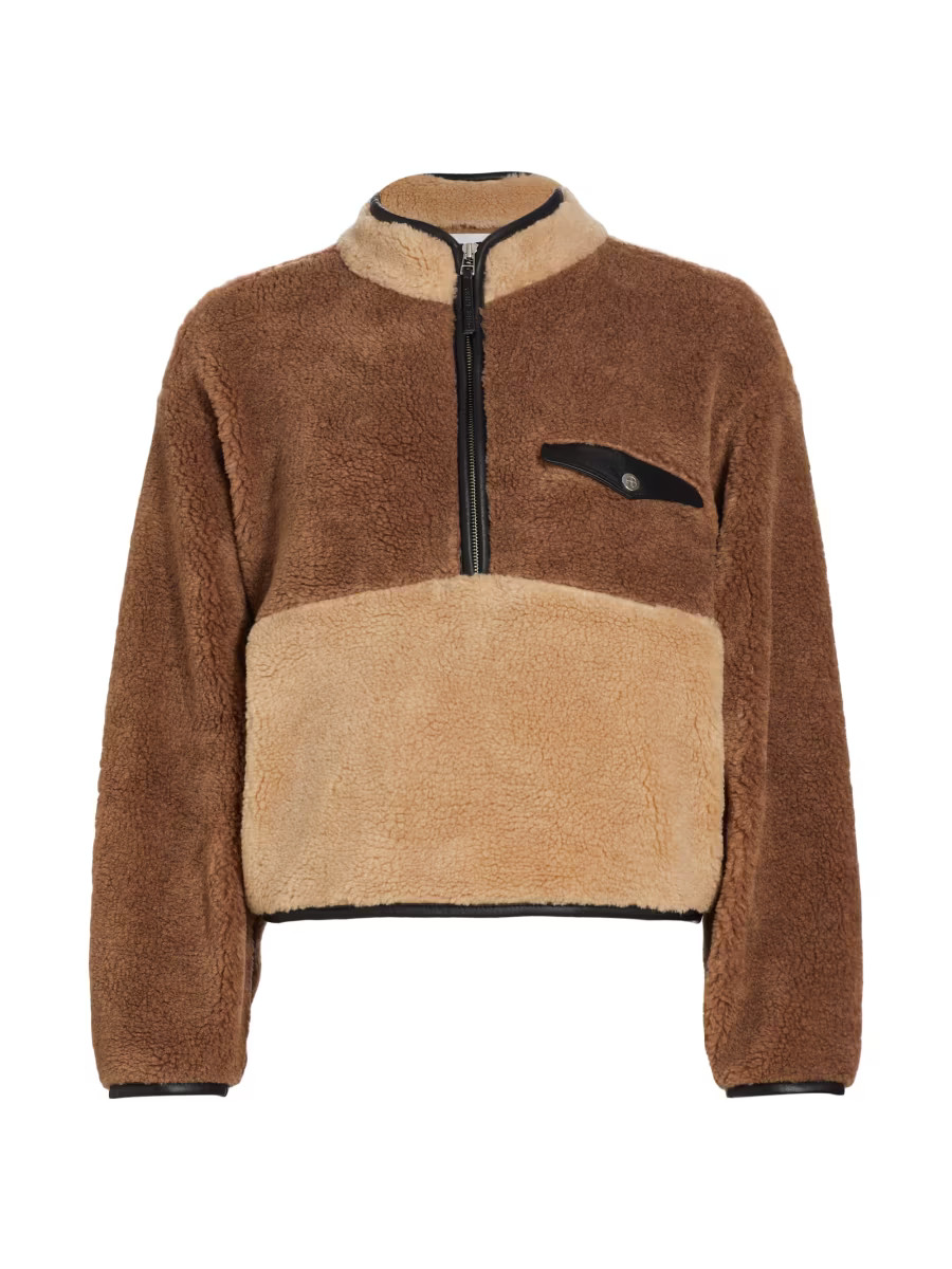 ANINE BING Royce Fleece Half-Zip Sweatshirt | Saks Fifth Avenue