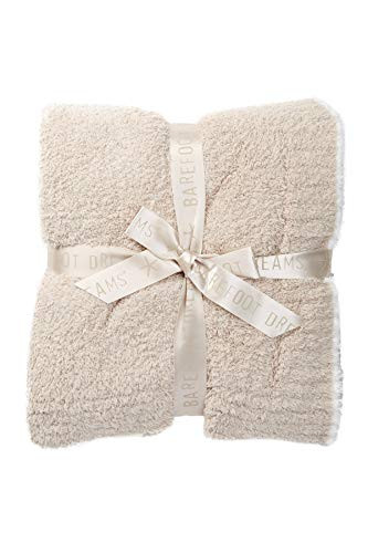 Barefoot Dreams Contrast Trim Throw Blanket 45" x 60" (Stone/White) | Amazon (US)