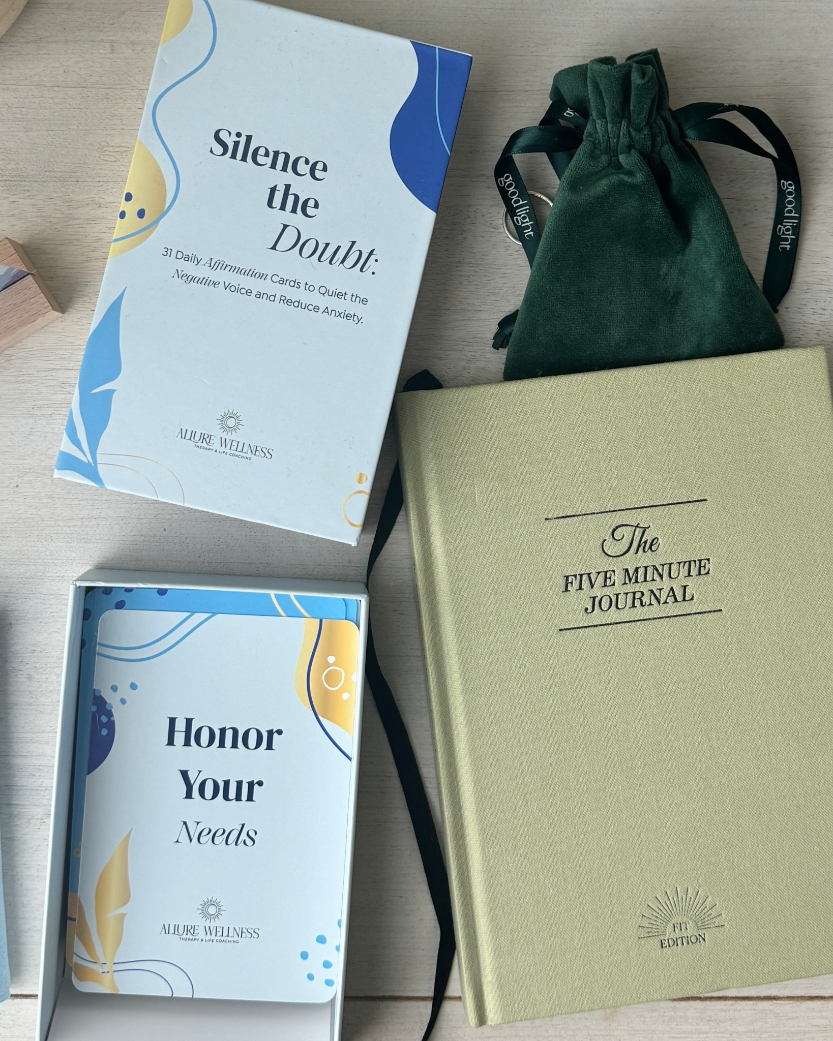 I can’t live without this ensemble!! The 5 Minute Journal makes daily gratitude, mindfulness, and self-care simple. Build better habits, boost positivity, and create a consistent morning and night routine in just minutes a day. 

#5MinuteJournal #GratitudePractice #WellnessRoutine #SelfCareTools #MindfulnessMadeEasy #MorningRoutineReset


#LTKActive #LTKFindsUnder50 #LTKFallSale