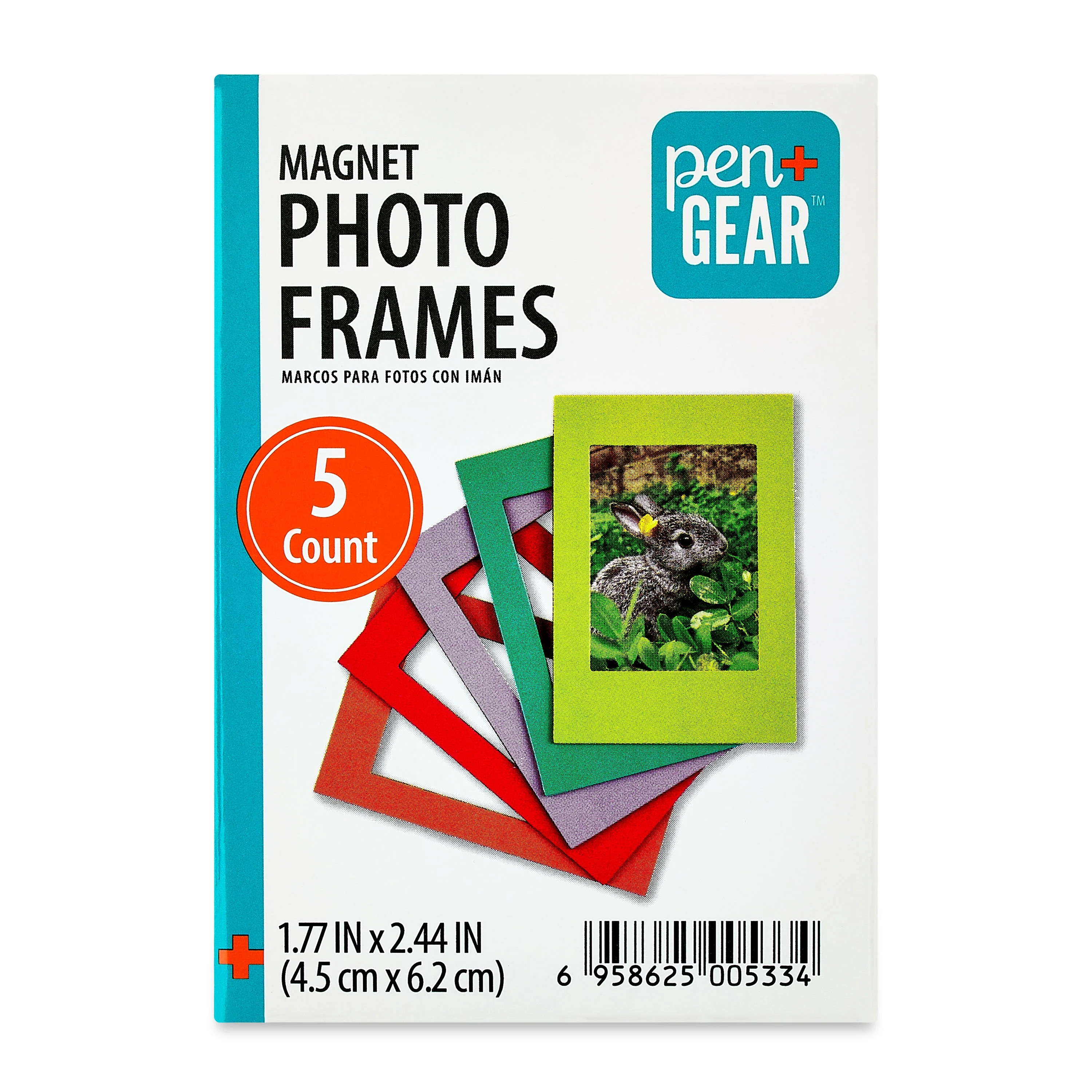 Pen+Gear 5 Count 1.77" x 2.44" Multi-Color Magnet Picture Frame | Walmart (US)