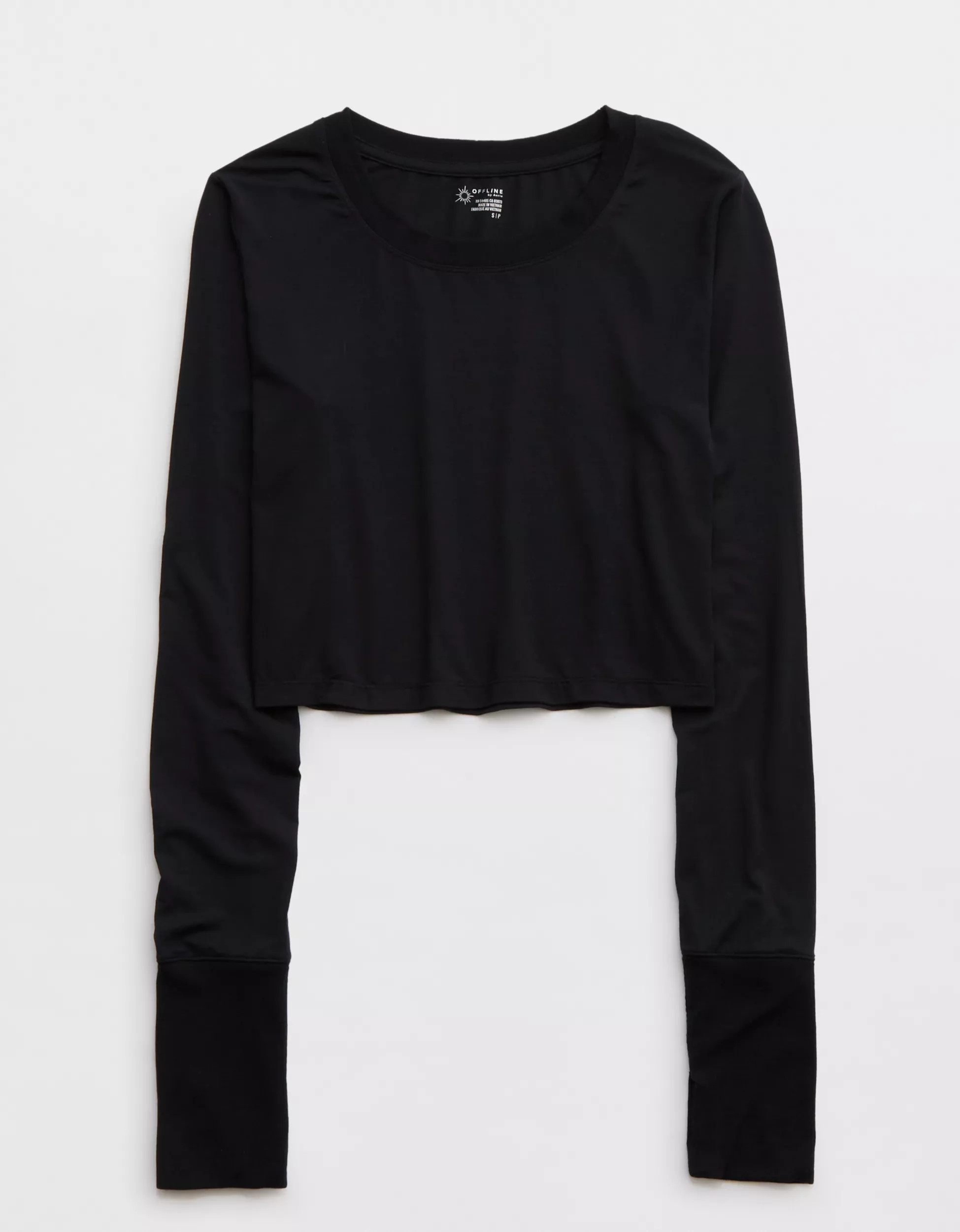 OFFLINE by Aerie Thumbs Up Cropped Long Sleeve T-Shirt | Aerie