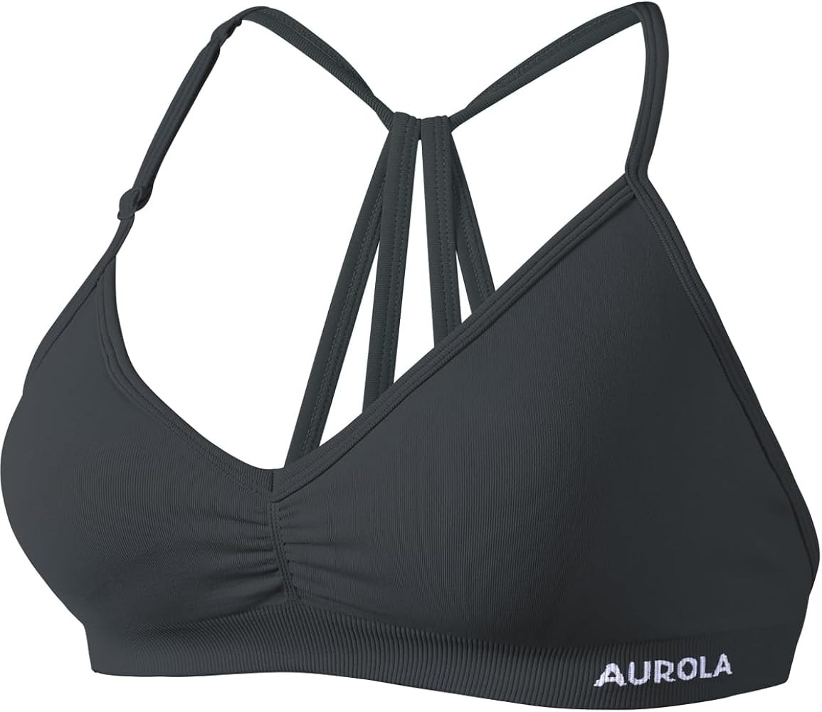 AUROLA Mercury Workout Sports Bras Women Athletic Removable Padded Backless Strapy Minimal Crop T... | Amazon (US)