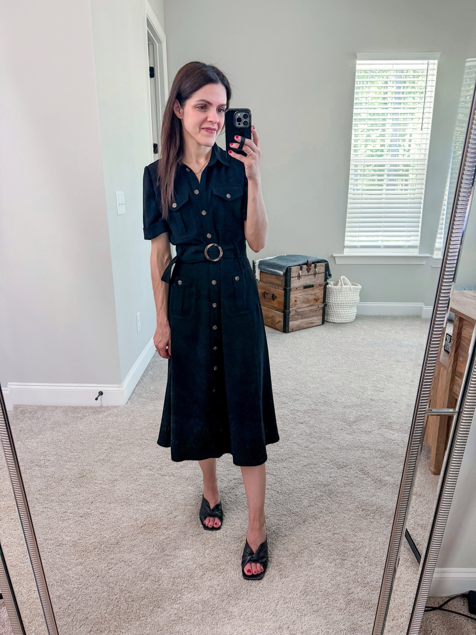 #ootd | End of Year award ceremony | shirt dress, twist knit sandal, name necklace 

#LTKStyleTip