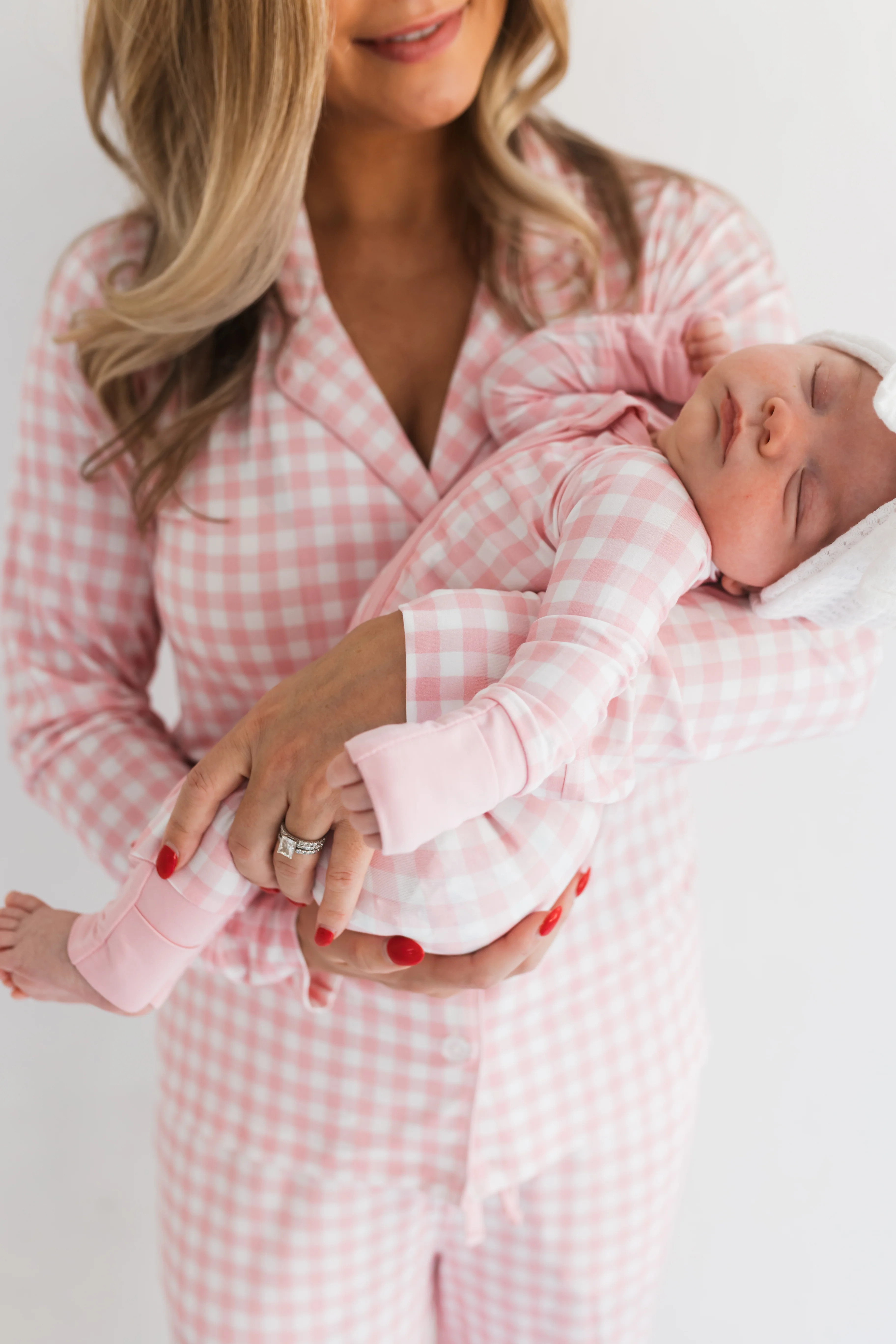 Blush Gingham Zipper Romper | In My Jammers