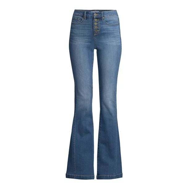 Sofia Jeans by Sofia Vergara Women's Melisa Flare High Rise Button Front Side Panel Jeans - Walma... | Walmart (US)