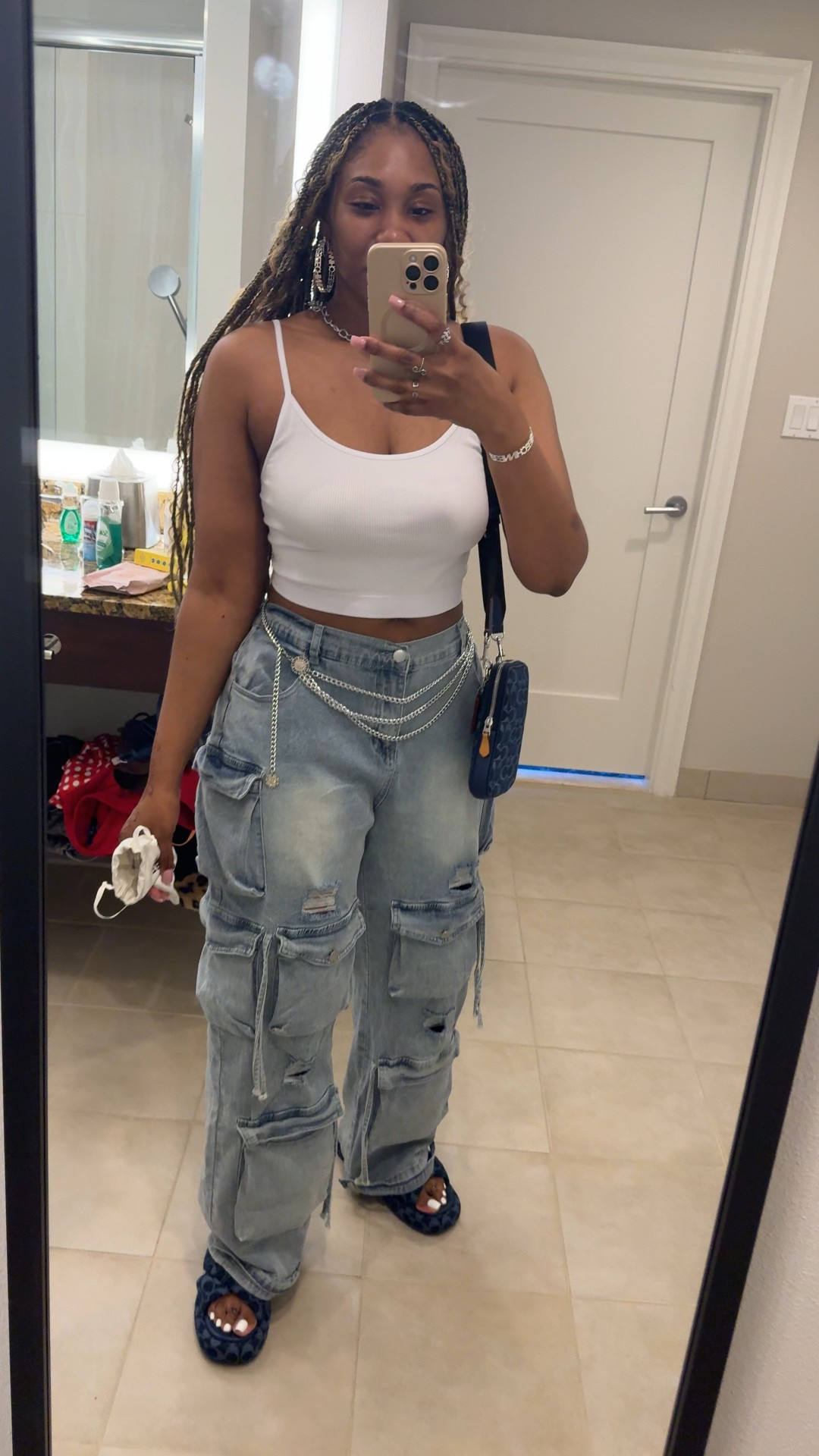 Wearing my COACH denim slides & handbag ! 💙🧢🦋
👚 (Large) 
👖(Large) 
🩴 ( 8.5) 
👓 @zeelool “Krystle” 

#coach #denimcoach #coachbag #denimslides #coachslides

#LTKShoeCrush #LTKStyleTip #LTKItBag