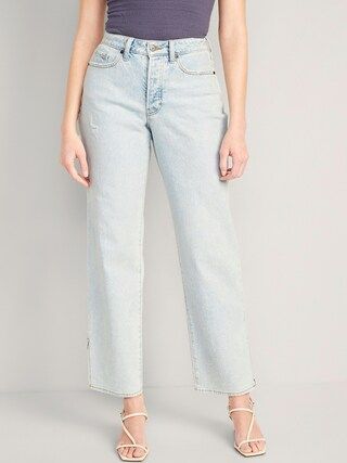 Curvy Button-Fly High-Waisted OG Loose Side-Split Jeans for Women | Old Navy (US)