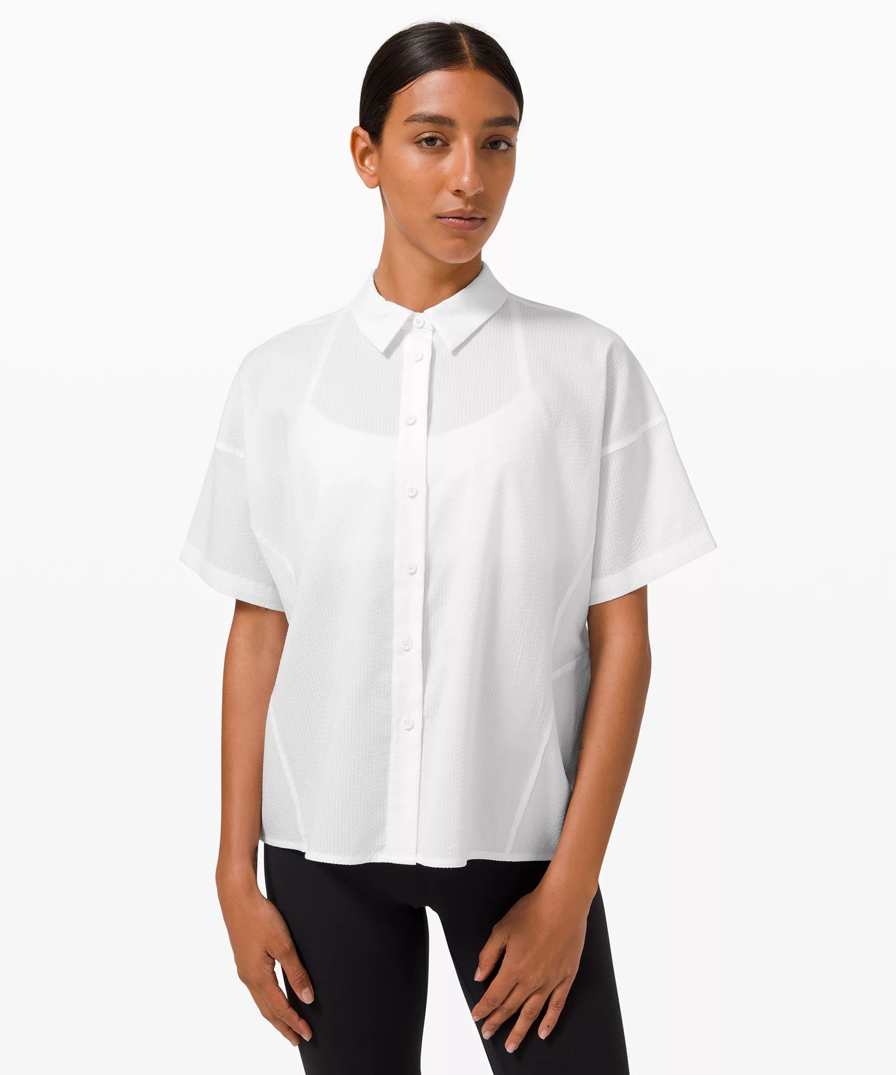 Boxy Seersucker Short Sleeve Shirt | Lululemon (US)