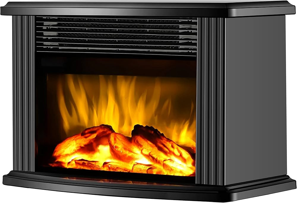 DONYER POWER 14" Mini Electric Fireplace Tabletop Portable Heater, 1500W, Black Metal Frame,Room ... | Amazon (US)