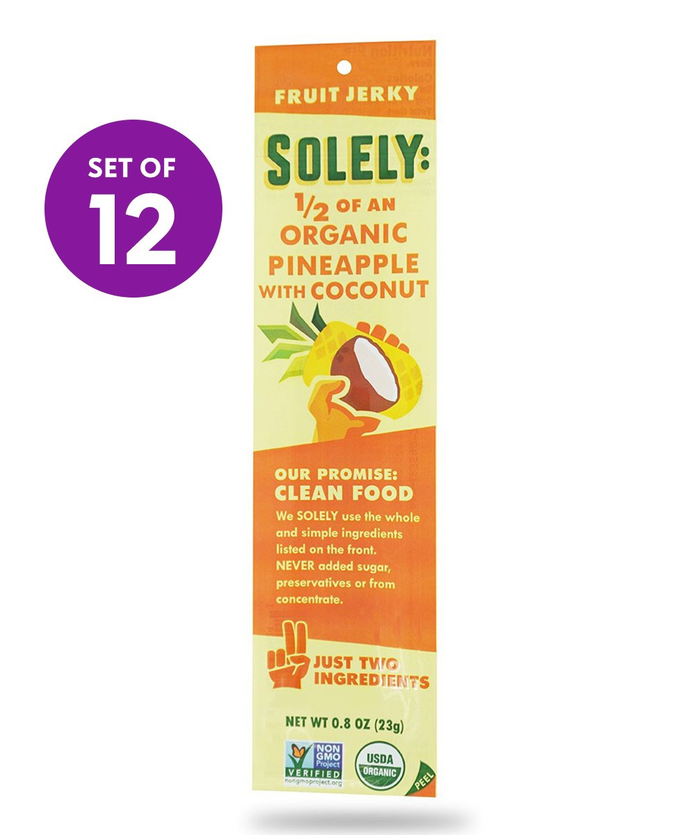 Solely Jerkies - Organic Pineapple & Coconut Fruit Jerky - Set of 12 | Zulily