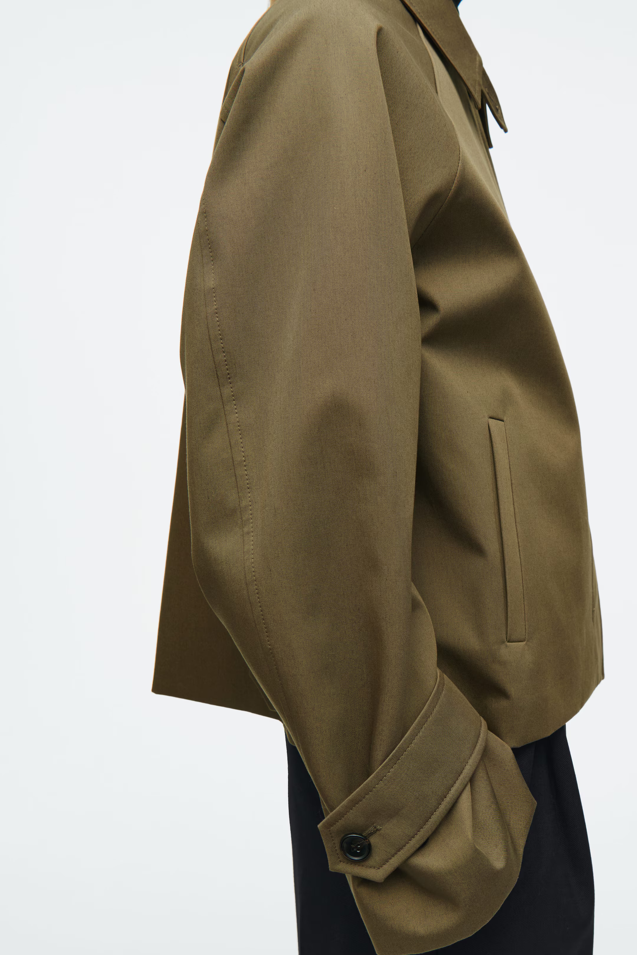 SHORT TWILL TRENCH COAT - KHAKI | COS UK