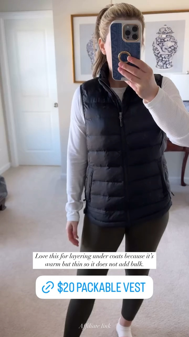 Affiliate link  Love this for layering under coats because it’s warm but thin so it does not add bulk.