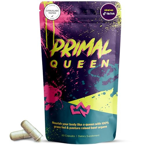Primal Queen Female-Optimized Beef Organ Superfood Supplement (Beef Liver, Kidney, Heart, & 3 More) - 100% Grass Fed, Pasture Raised Cattle - Balance Hormones, Energy, & More for Women | Amazon (US)