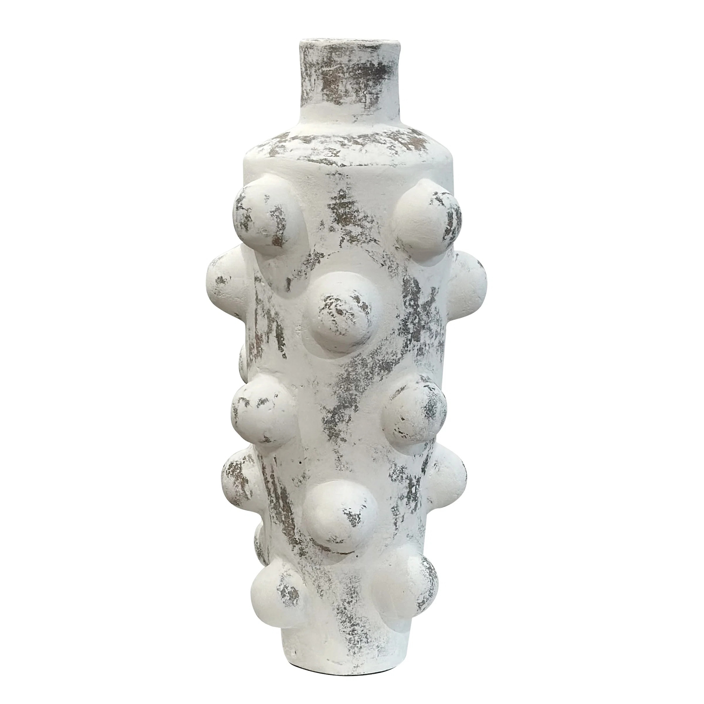 Holzer Vase - Distressed White Finish on Ceramic | Wayfair North America