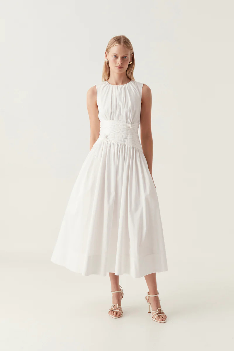 Agatha Knot Waist Midi Dress | aje. (Australia and New Zealand)