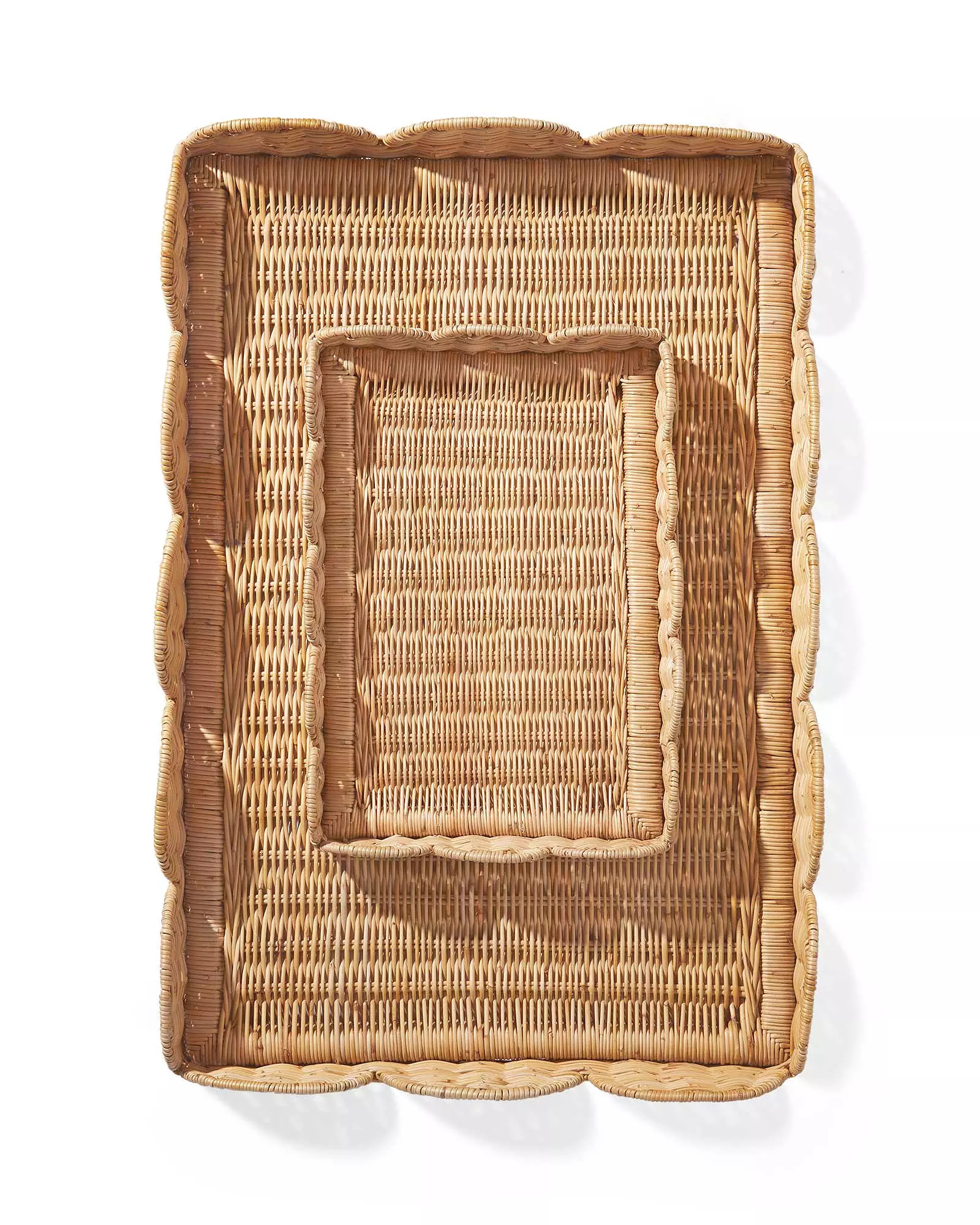 Scallop Rattan Tray | Serena and Lily