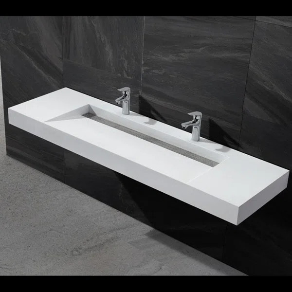 DW-215-MATTE ADM Bathroom 18.9'' Resin Square Bathroom Sink | Wayfair North America