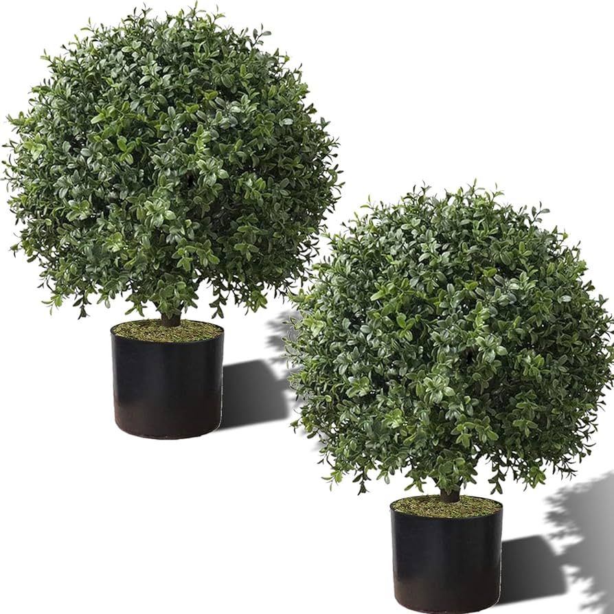 Gadout 24''T 16''D Artifical Boxwood Topiary Ball for Outdoors, Set of 2 Potted Bushes, Artificia... | Amazon (US)
