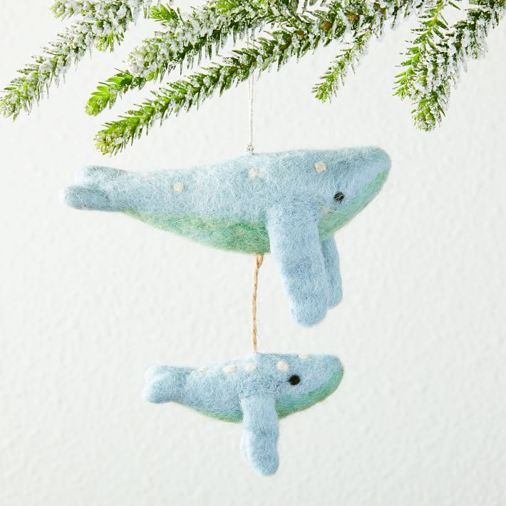 Whimsical Felt Ornament - Whale Pair | West Elm (US)