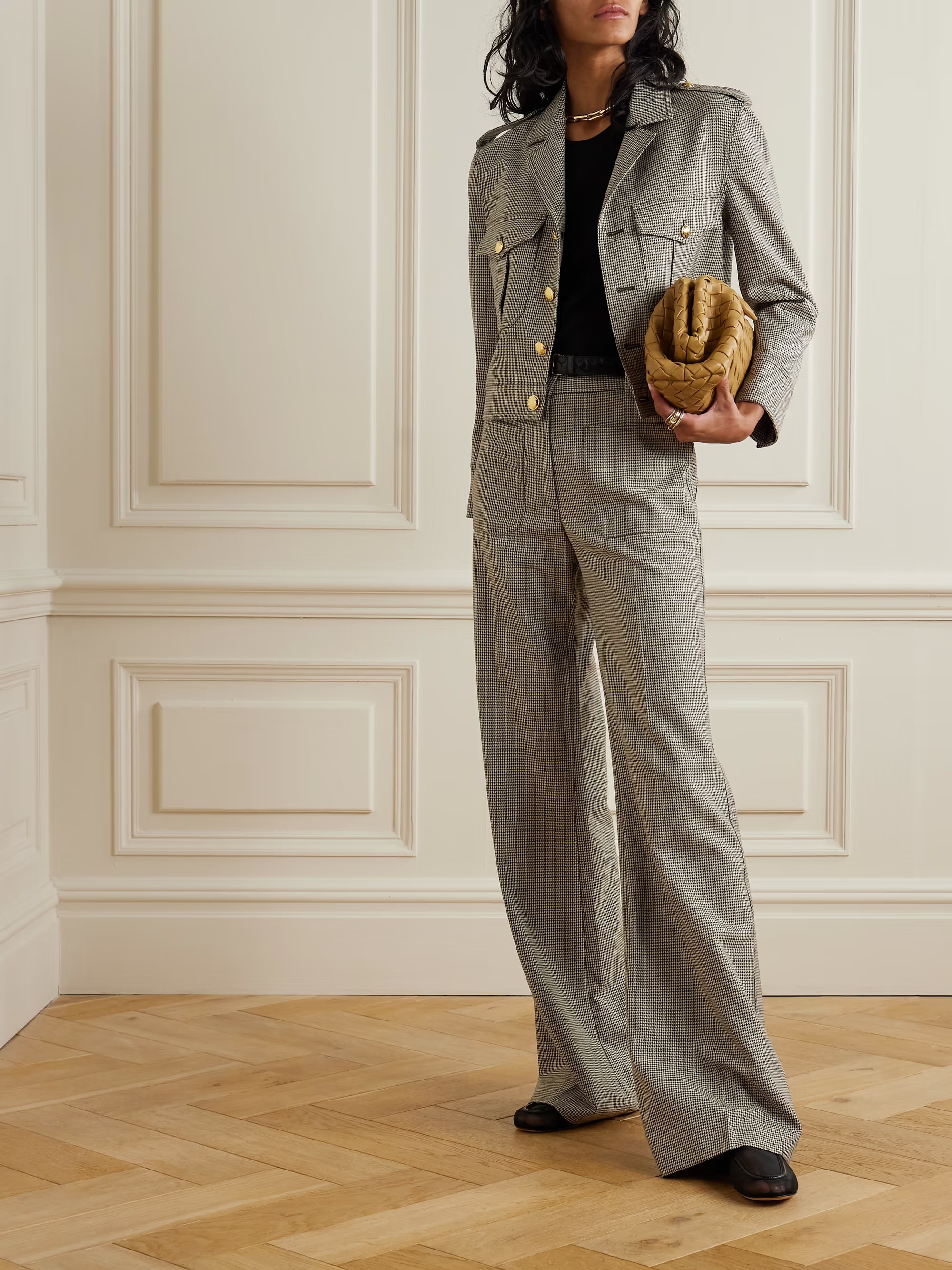 Lise cropped houndstooth wool jacket | NET-A-PORTER (US)