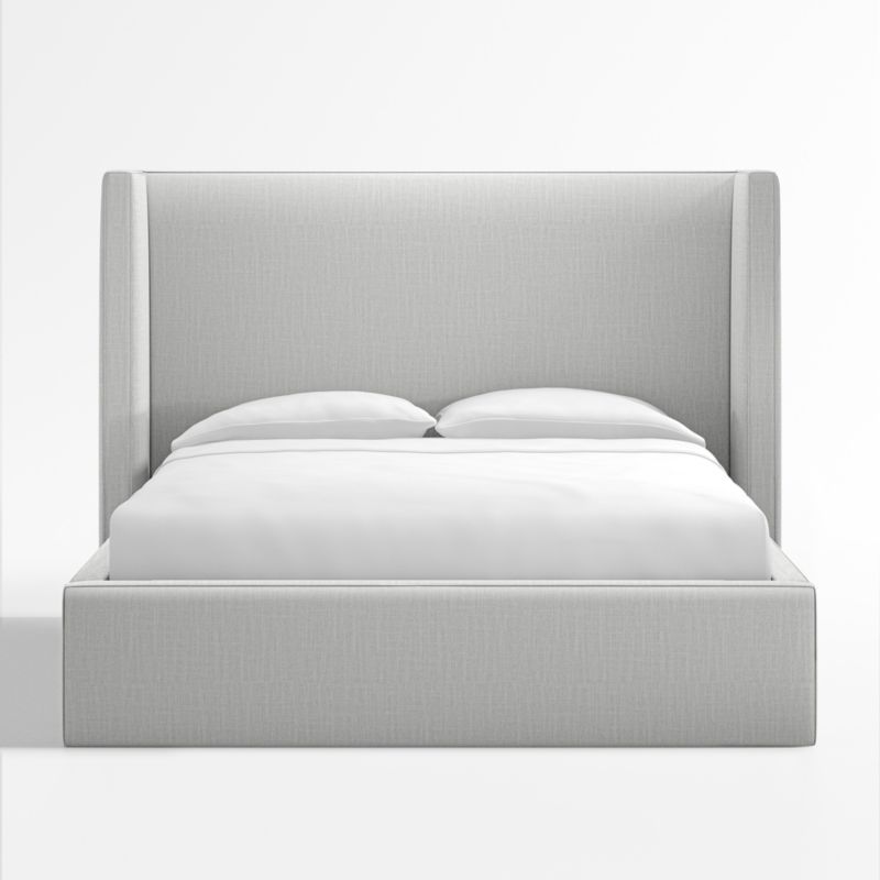 Arden Oyster Grey Upholstered Queen Bed with 52" Headboard + Reviews | Crate & Barrel | Crate & Barrel