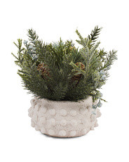 Pine berry arrangement in nubbed bowl | TJ Maxx