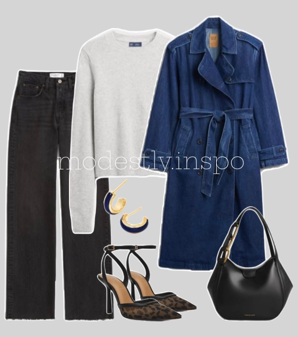 denim trench coat, grey sweater, black jeans, straight leg jeans, Abercrombie jeans, modest outfits, chic, fall outfits, spring outfits, modest, affordable outfits, casual looks

#LTKgrwm #LTKSaleAlert #LTKootd
