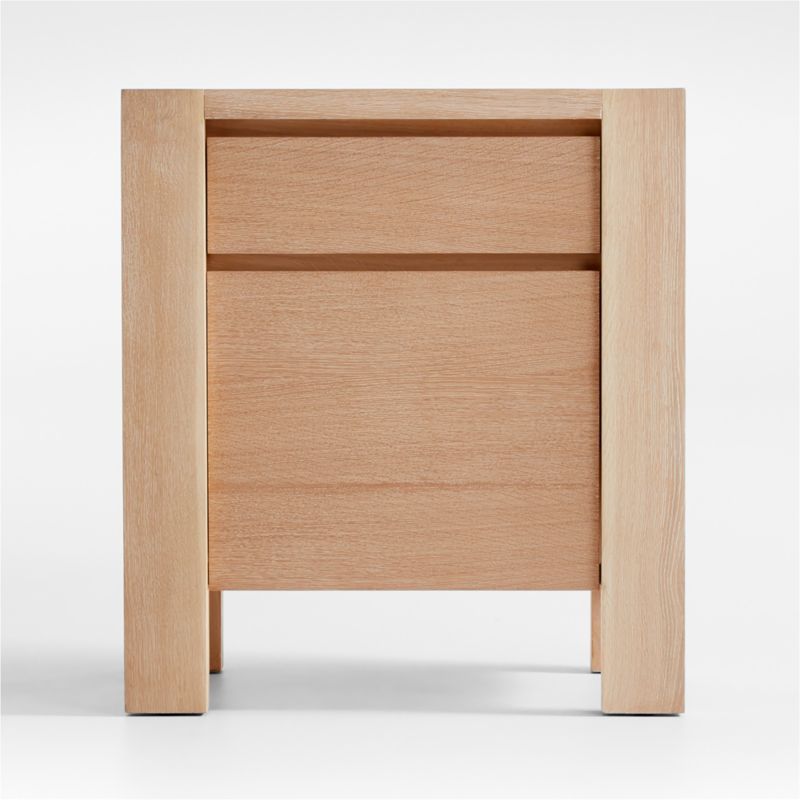 Terra Natural Oak End Table File Cabinet | Crate & Barrel | Crate & Barrel