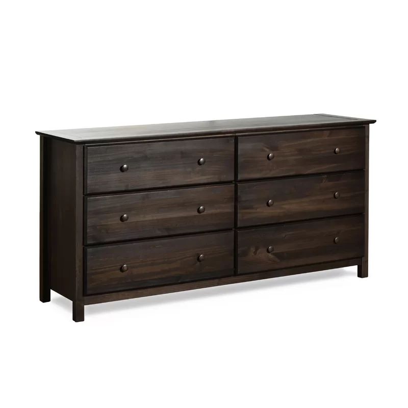Shaker 6 Drawer 63.8" W Solid Wood Double Dresser | Wayfair North America