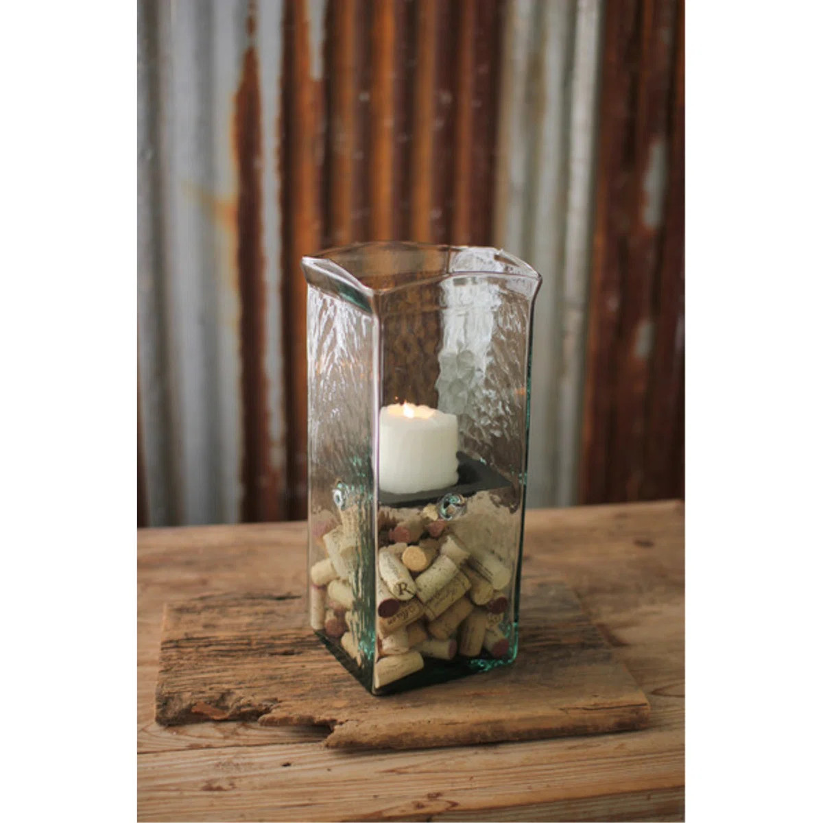 Medium Square Candle Hurricane Glass Decorative Holder | Wayfair North America